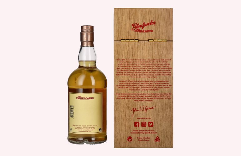 Glenfarclas THE FAMILY CASKS Single Cask SUMMER 2021 4th Fill Butt 1993 57,6% Vol. 0,7l in Holzkiste