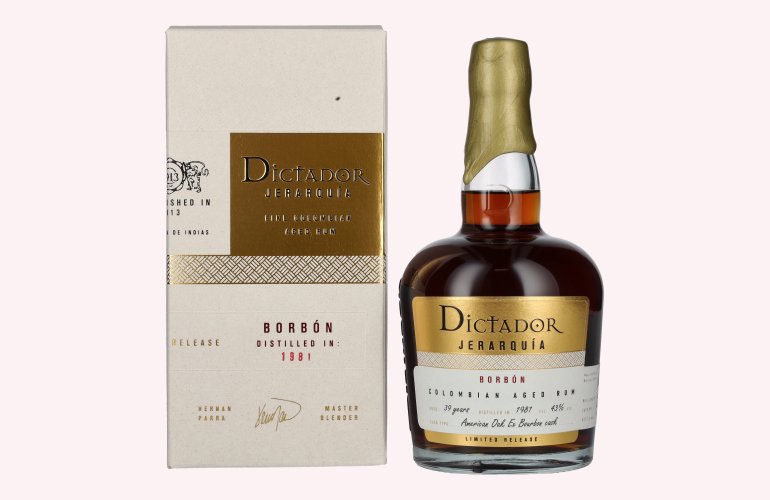 Dictador JERARQUÍA 39 Years Old BORBÓN Rum 1981 43% Vol. 0,7l in Giftbox