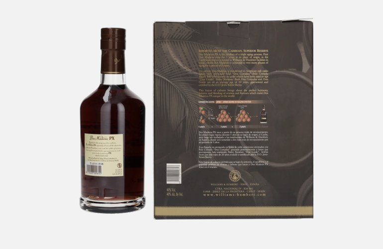 Dos Maderas PX 5+5 Years Old Triple Aged Spirit Drink 40% Vol. 0,7l en boîte cadeau avec 2 Verres