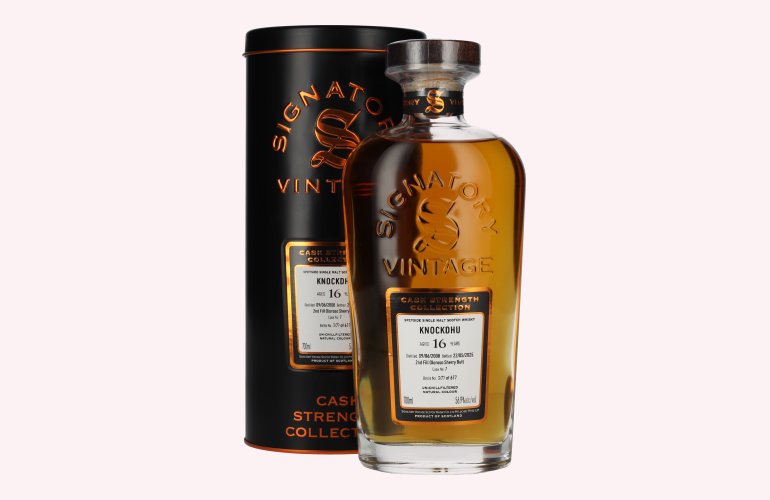 Signatory Vintage KNOCKDHU 16 Years Old 2nd Fill Oloroso Butt Cask Strength #7 2008 56,9% Vol. 0,7l in Tinbox