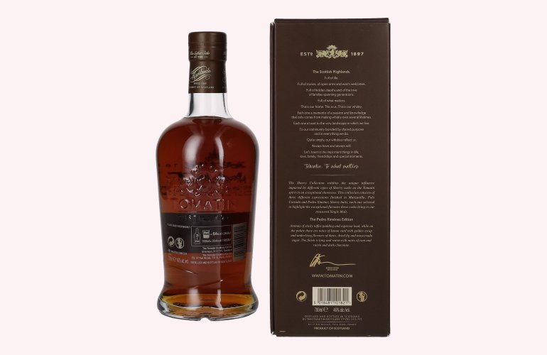Tomatin 17 Years Old SHERRY COLLECTION Pedro Ximénez Sherry Butts Limited Edition 2006 46% Vol. 0,7l in Giftbox