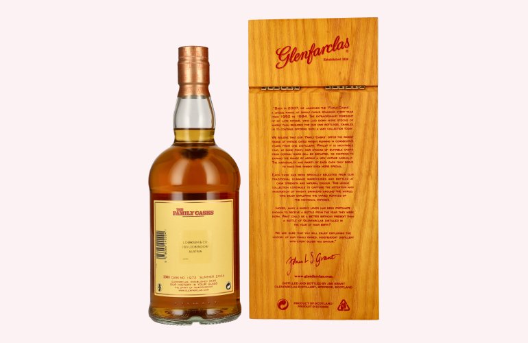 Glenfarclas THE FAMILY CASKS Single Cask SUMMER 2024 Plain Butt #1972 2003 55,5% Vol. 0,7l in Holzkiste