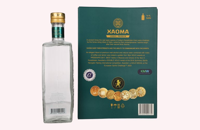 XAOMA Gold Unique Premium Vodka 40% Vol. 1l in geschenkverpakking