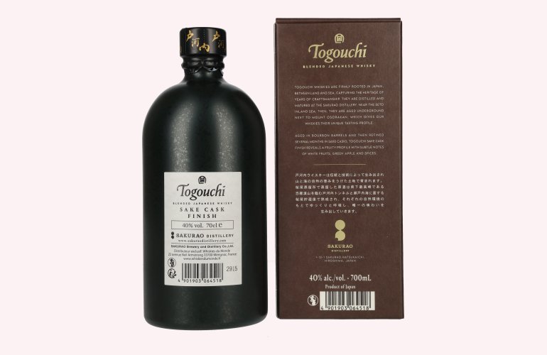 Togouchi Japanese Blended Whisky Sake Cask Finish 40% Vol. 0,7l in geschenkverpakking