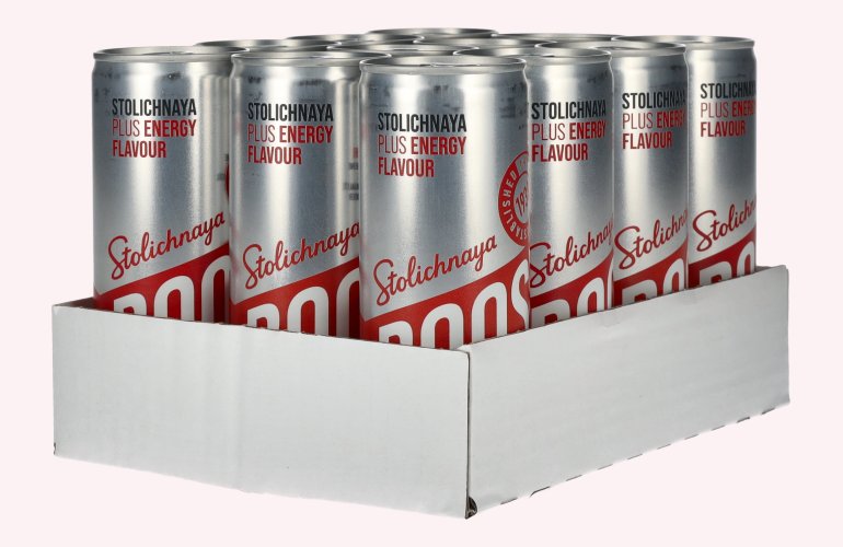 Stolichnaya Boost Plus ENERGY Flavour 5% Vol. 12x0,25l Dosen Pfand