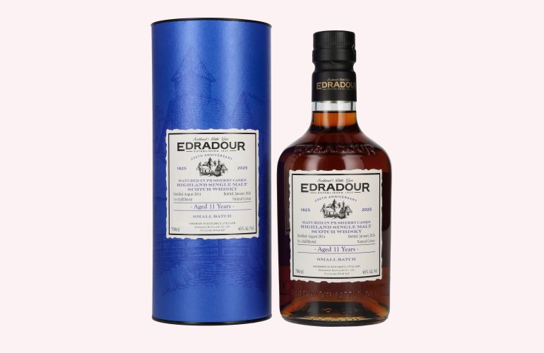 Edradour 11 Years Old Small Batch 200th Anniversary PX Sherry Cask 2014 46% Vol. 0,7l in Geschenkbox