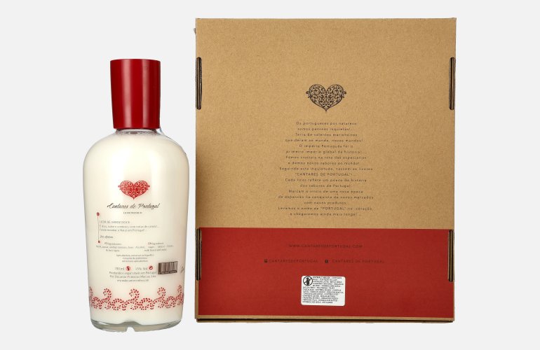 Cantares de Portugal Licor de Arroz Doce 15% Vol. 0,7l en boîte cadeau avec 2 Verres