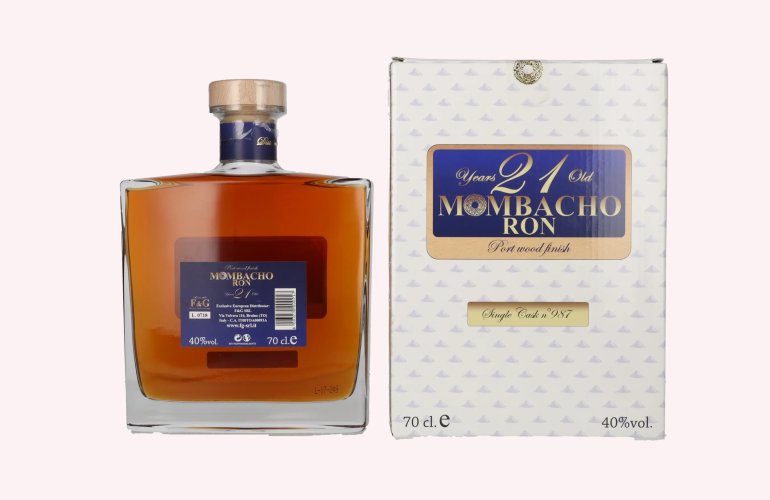 Mombacho Ron 21 Years Old Port Wood Finish 40% Vol. 0,7l en boîte cadeau
