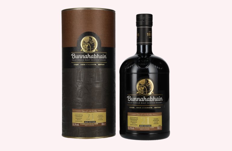 Bunnahabhain 21 Years Old Islay Single Malt Cask Strength Edition 2025 53,1% Vol. 0,7l in geschenkverpakking
