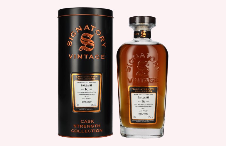 Signatory Vintage DAILUAINE 16 Years Old 1st Fill Oloroso Cask Strength #1 2008 56,8% Vol. 0,7l in Tinbox