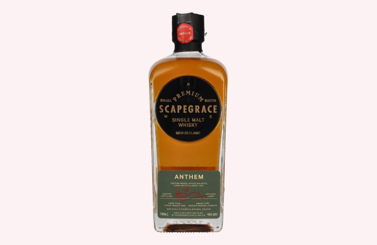 Scapegrace ANTHEM Newzealand Small Batch Single Malt Whisky 46% Vol. 0,7l