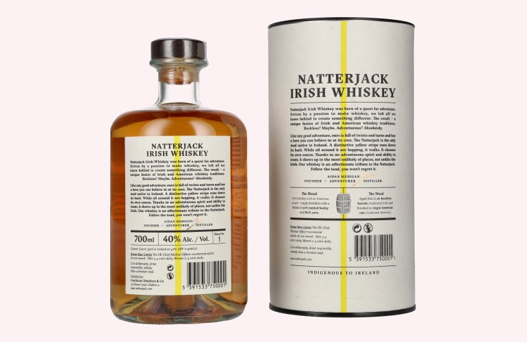 Natterjack Irish Whiskey 40% Vol. 0,7l in Giftbox