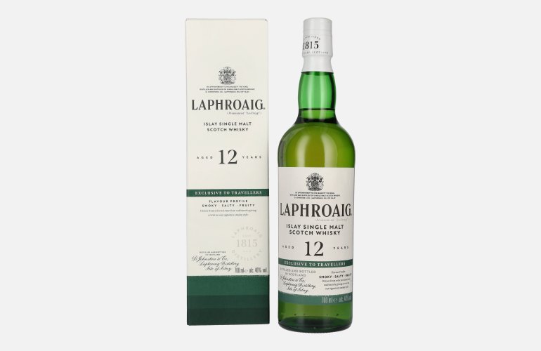 Laphroaig 12 Years Old Travel Exclusive Islay Single Malt Scotch Whisky 46% Vol. 0,7l en boîte cadeau