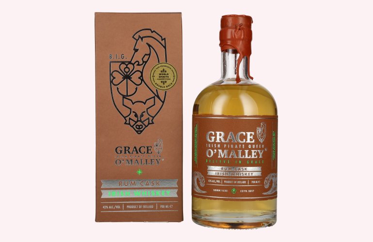 Grace O' Malley Irish Pirate Queen Whiskey Rum Cask 42% Vol. 0,7l in geschenkverpakking