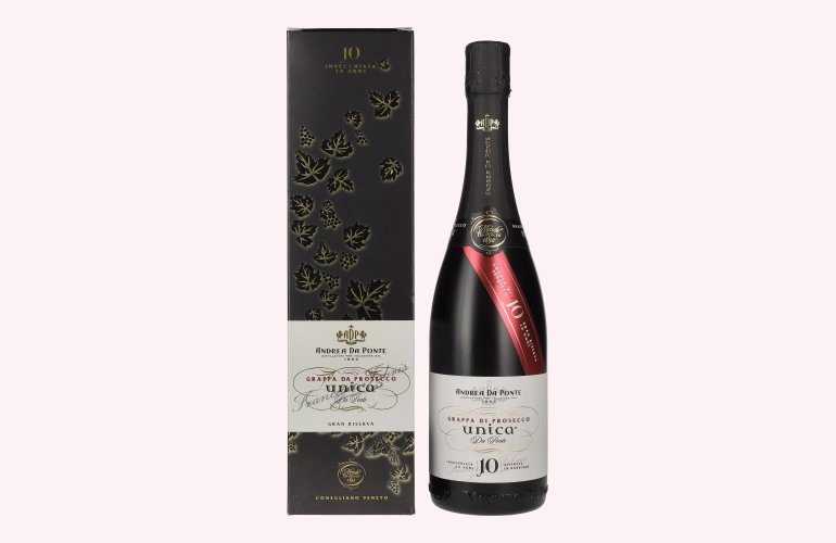 Andrea Da Ponte Grappa da Prosecco Unica Da Ponte 10 Anni 40% Vol. 0,7l in Giftbox