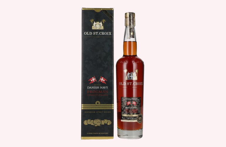 Old St. Croix A.H. Riise Royal DANISH NAVY FROGMAN Conventus Ranae Superior Spirit Drink 60% Vol. 0,7l in Geschenkbox
