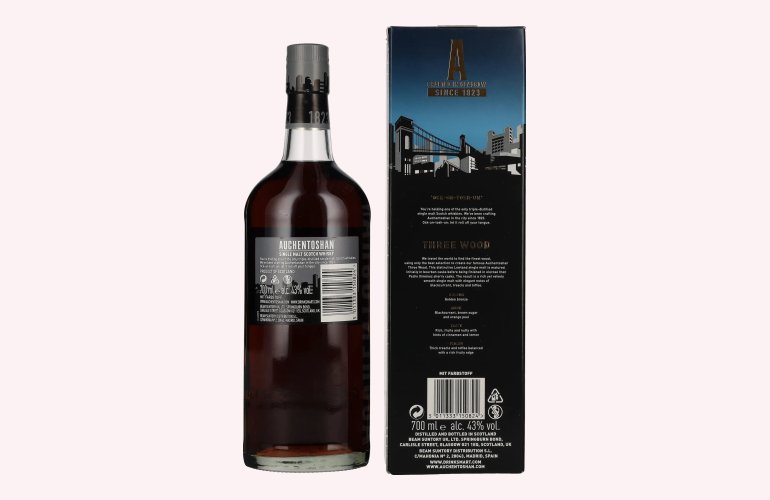 Auchentoshan THREE WOOD Single Malt Scotch Whisky 43% Vol. 0,7l en boîte cadeau