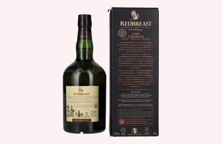Redbreast 12 Years Old Single Pot Still CASK STRENGTH 57,2% Vol. 0,7l in Geschenkbox
