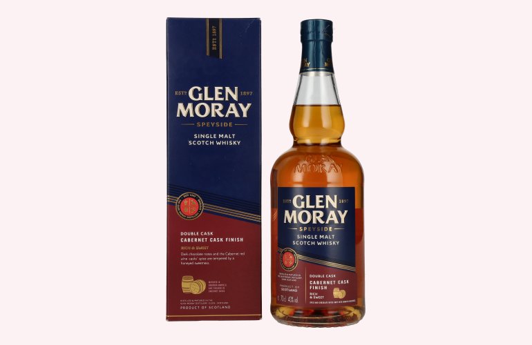 Glen Moray Cabernet Double Cask Finish Single Malt 40% Vol. 0,7l in Geschenkbox