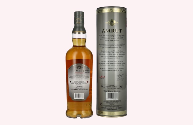 Amrut PEATED Indian Single Malt Whisky 46% Vol. 0,7l in Tinbox