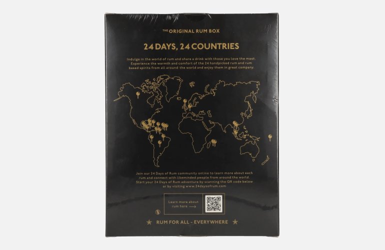 24 DAYS OF RUM The Original Rum Box Black Edition 41,3% Vol. 24x0,02l en boîte cadeau avec 2 Nosing Verres