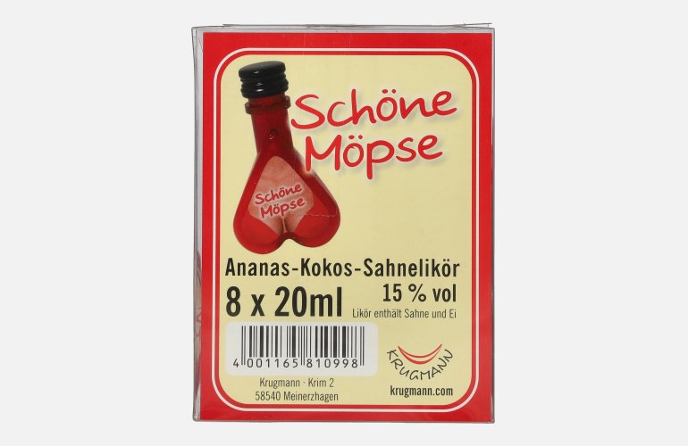 Schöne Möpse Ananas-Kokos Sahnelikör 15% Vol. 8x0,02l PET