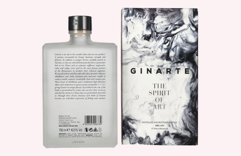 GINARTE Dry Gin The Spirit Of Art 43,5% Vol. 0,7l in Giftbox