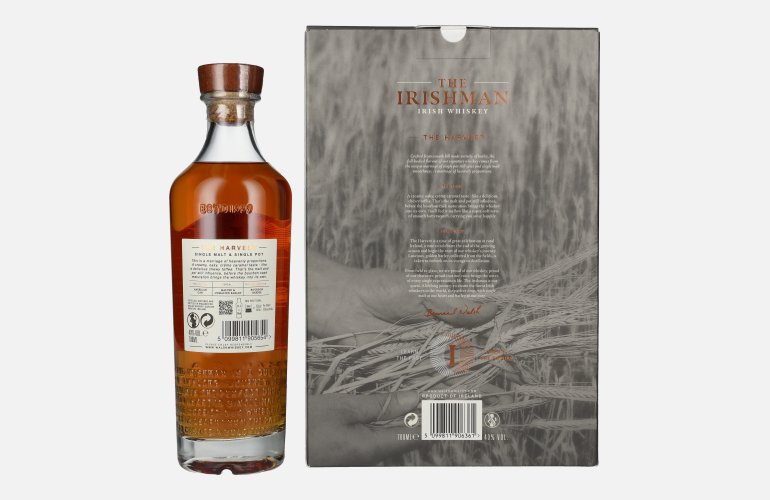 The Irishman THE HARVEST Single Malt Irish Whiskey 40% Vol. 0,7l in geschenkverpakking met 2 Bril