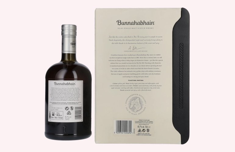 Bunnahabhain Fèis Ìle CALVADOS CASK FINISH 1998 49,7% Vol. 0,7l in geschenkverpakking