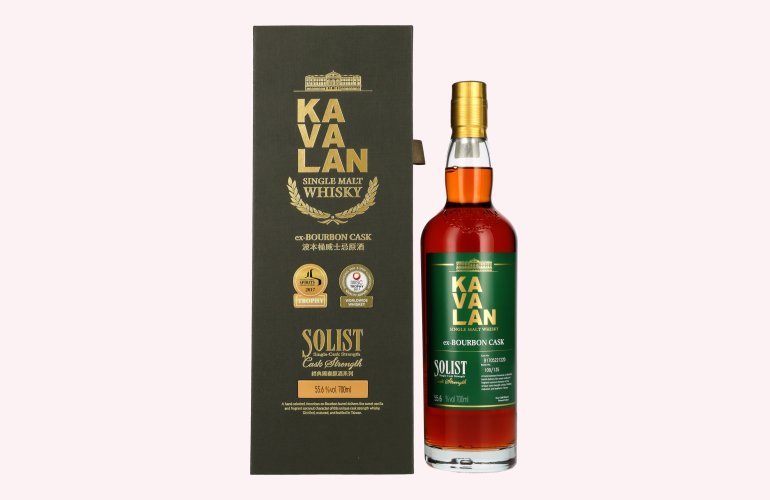 Kavalan SOLIST Single Malt Whisky ex-Bourbon Cask 55,6% Vol. 0,7l in geschenkverpakking