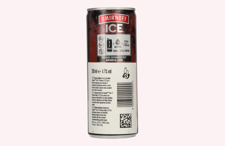 Smirnoff ICE Black Guarana 4,7% Vol. 12x0,25l Dosen Pfand