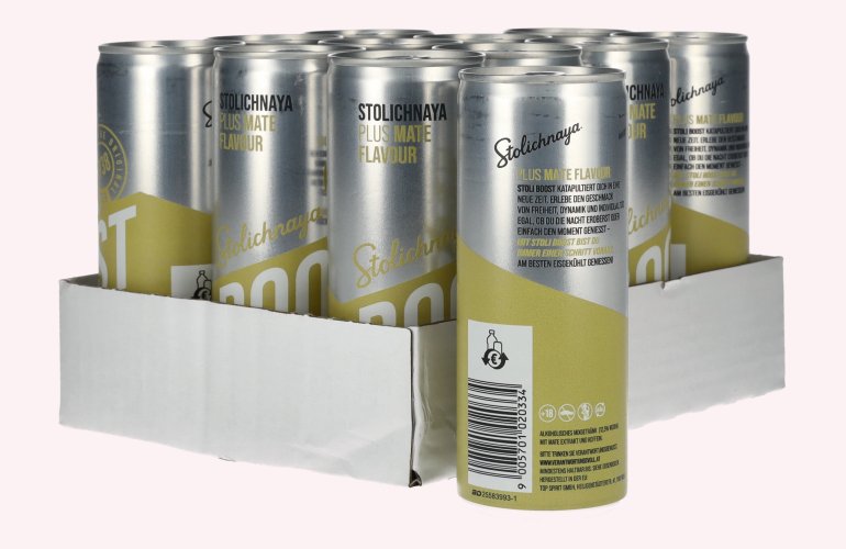 Stolichnaya Boost Plus MATE Flavour 5% Vol. 12x0,25l Dosen Pfand