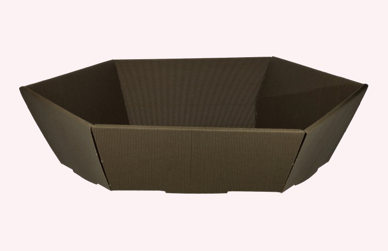 Präsentkorb Sechseck GRÜN Offene Welle groß