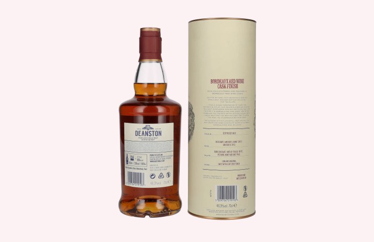 Deanston 10 Years Old Highland Single Malt Bordeaux Red Wine Cask Finish 46,3% Vol. 0,7l in Giftbox