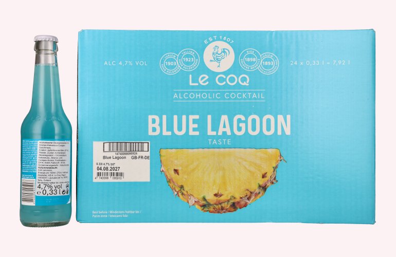 Le Coq BLUE LAGOON 4,7% Vol. 24x0,33l
