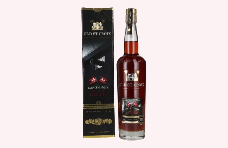 Old St. Croix A.H. Riise Royal DANISH NAVY The Frigate JYLLAND Superior Spirit Drink 45% Vol. 0,7l in Geschenkbox