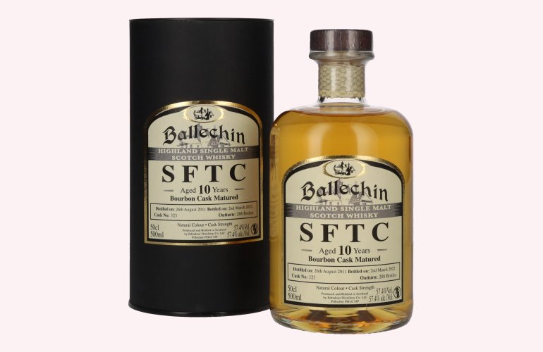 Edradour Ballechin SFTC 10 Years Old Bourbon Cask Matured 2011 57,4% Vol. 0,5l in Giftbox