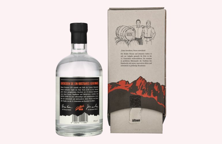 Roter Turm Alpine Dry Gin Pure Botanical 43% Vol. 0,5l in Geschenkbox