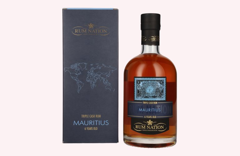 Rum Nation Mauritius 6 Years Old Triple Cask Rum Limited Edition Batch 1 43% Vol. 0,7l en boîte cadeau