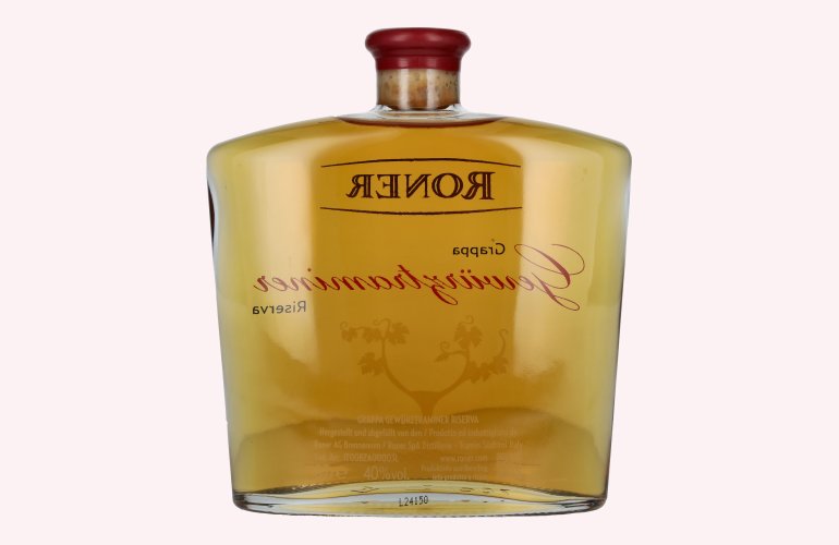 Roner Grappa Gewürztraminer Riserva 40% Vol. 0,7l in Holzkiste
