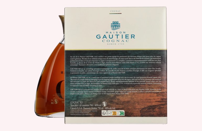 Gautier Cognac XO 40% Vol. 0,7l in geschenkverpakking