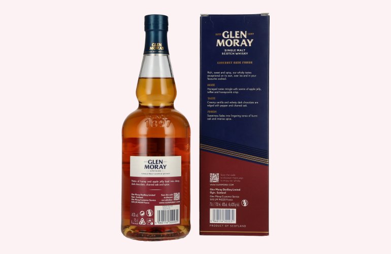 Glen Moray Cabernet Double Cask Finish Single Malt 40% Vol. 0,7l in Giftbox