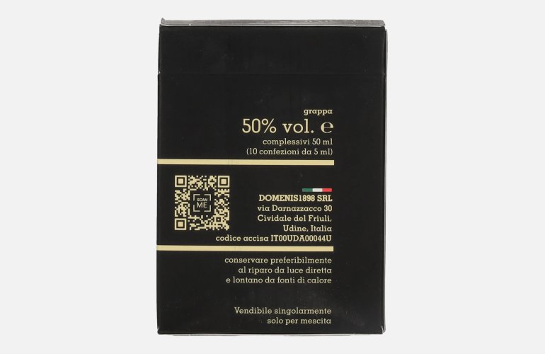 Domenis 1898 STORICA NERA Grappa 50% Vol. 10x0,005l in geschenkverpakking