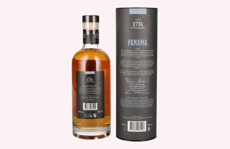 1731 Fine & Rare PANAMA 6 Years Old Single Origin Rum 46% Vol. 0,7l en boîte cadeau