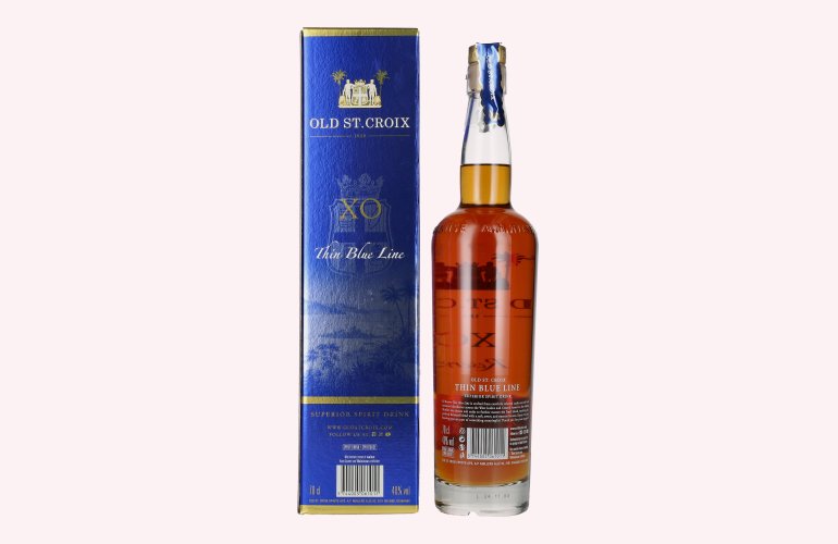 Old St. Croix A.H. Riise X.O. THE THIN BLUE LINE Spirit Drink 40% Vol. 0,7l in Giftbox