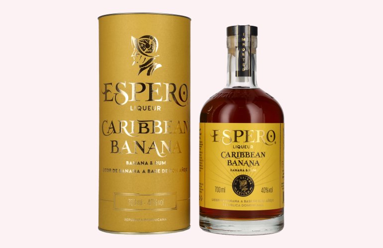 Ron Espero Caribbean Banana Rum Liqueur 40% Vol. 0,7l in geschenkverpakking