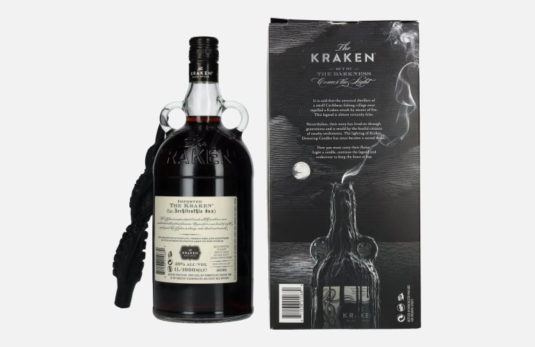 The Kraken Black Spiced 40% Vol. 1l in Geschenkbox mit Kerze