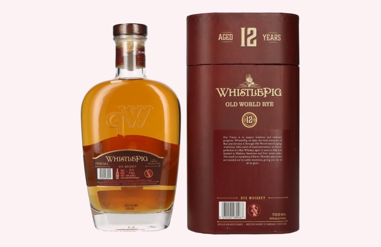 WhistlePig 12 Years Old OLD WORLD Rye Whiskey 43% Vol. 0,7l in Geschenkbox