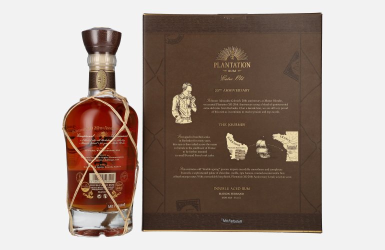Plantation Rum BARBADOS XO 20th Anniversary 40% Vol. 0,7l in Geschenkbox mit 2 Gläsern