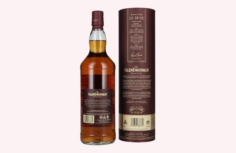 The GlenDronach 10 Years Old FORGUE Highland Single Malt 43% Vol. 1l en boîte cadeau
